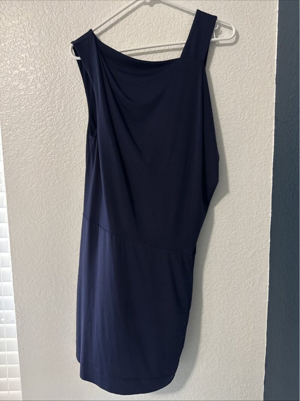 BCBG Eneration One Off Shoulder Blue Dress Size S Sexy Soft